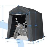 ADVANCE OUTDOOR 6x8 ft Outdoor Portable Storage Shelter Shed with 2 Roll up Zipper Doors & Vents Carport for Motorcycle Waterproof and UV Resistant Portable Garage Kit Tent, Gray - Image 5