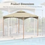 Patio Gazebo 10x10, Outdoor Gazebos, Heavy Duty Gazebo Soft Top Gazebos, Double Roof Outdoor Gaze bo for Patio Deck Backyard Garden Lawns - Image 4