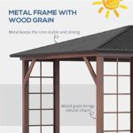 YMGSCC 10' X 12' Steel Gazebo with Waterproof Metal Roof and Wood Grain Metal Frame, Canopy Vertical for Garden, Backyard - Image 6