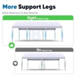 Quictent 10x20 ft Heavy Duty Carport Galvanized Car Tent Outdoor Canopy Boat Shelter with Reinforced Structure - White - Image 3