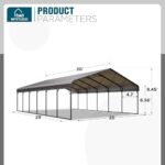 MFSTUDIO Carport 20x30 ft, Outdoor Heavy Duty Metal Shed Carports, Metal Garage Car Shelter Shade Car Port with Galvanized Roof, Frame and Bolts for 3 Cars, Truck and Boats - Image 3