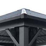 YMGSCC 10ft Square Gazebo Hard Top Aluminum Frame Gazebo Waterproof Polyester Curtain Mesh Side Panels - Image 6