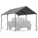 Carport 10x20ft Heavy Duty Car Tent, Portable Garage, Car Shelter, All-Season Tarp Tent for Car, Party，Grey
