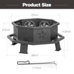 Verdeluxe 32 Inch Octagonal Outdoor Fire Pit,Wood Burning Fire Pit with Fire Poker,Firepits for Outside Bonfire,Camping,Backyard, Garden,Patio - Image 6