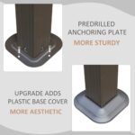 Domi 10' X 14' Hardtop Gazebo, Upgraded Metal Gazebo with Drainage System, Dual-Layer Galvanized Steel Roof, Curtain and Netting, Outdoor Shelter Canopy for Patio, Garden, and Backyard, Brown - Image 6