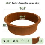 GJWCVL Fire Pit Ring Outdoor Wood Burning Fire Pit Liner 43.3 Inch Camping Fire Ring Corten Steel Firepit Ring Heavy Duty Campfire Ring Above or In-Ground for Bonfire Outdoor Backyard - Image 2
