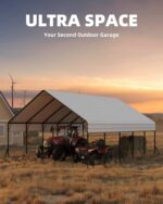 Garveelife 20'x20'x13' Metal Carport for 2 Cars, Heavy Duty Steel Frame for All Weather, Permanent Shelter for Boats, Full-Sized Pickup Trucks, and Tractors, N.W. 800 Lbs - Image 6