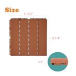 Frepers Interlocking Patio Deck Tiles, Waterproof and Non-Slip, Easy to Clean and Maintain. Ideal Use for Garden/Walkway/Balcony/Yard/Porch Decor, Home Décor, Plastic Material.(Brown 9pcs) - Image 6