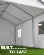 Hipicute 10' x 20'x 10' Portable Garage, Heavy Duty Carport with 180G Side Walls, Front and Rear Doors, Car Shelter for Trucks, Boats, and SUVs - White - Image 3