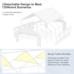 Carport, 20 x 26 Heavy Duty Carport Canopy with Removable Sidewall, Portable Garage with All-Season Tarp, Outdoor Storage Shelter Water-Resistant Car Canopy for Party Event Wedding Gathering (20x26ft) - Image 5