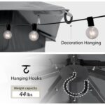 LAUSAINT HOME Outdoor Patio Gazebo 10'x13' with Expansion Bolts, Heavy Duty Party Tent & Shelter with Double Roofs, Mosquito Nettings and Privacy Screens for Backyard, Garden, Lawn, Smoke Grey - Image 5