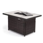 Grand patio Outdoor Propane Fire Pit Table with Cover/Lid for Patio, 43 inch 60,000 BTU,Wicker/Rectangle - Image 4