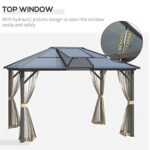 YMGSCC Hardtop Gazebo Aluminum Frame Pergola with Netting and Window,for Courtyard Garden, Iakeside - Image 3