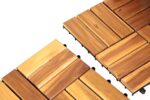 Yangming Deck Tiles Interlocking 10 Pack Solid Wood Outdoor Flooring Waterproof 12"X12" for Patio Porch Garden Balcony Poolside - Image 4