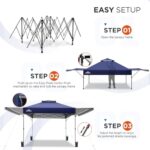 EAGLE PEAK 17x10 Pop up Gazebo Canopy Tent Outdoor Instant Canopy Shelter with Adjustable Dual Half Awnings (Blue) - Image 2