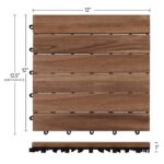 Yaheetech 108PCS Acacia Wood Interlocking Flooring Tiles Waterproof Flooring for Outdoor & Indoor Patio,Balcony,Garden,Poolside,12 × 12 in,Brown - Image 3