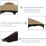 Eurmax USA High Performance Replacement Canopy Top for Lowe's Allen Roth Heavy Duty Gazebo Roof Gazebo Top with Air Vent 10X12 Cover #GF-12S004B-1, Replacement Top Only (Khaki) - Image 4