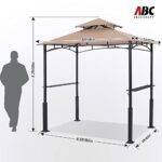 ABCCANOPY 8x5 Grill Gazebo - Outdoor BBQ Canopy Shelter with Led Light for Patio Backyard Grilling (Khaki) - Image 5