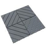 Patio Deck Tiles 12‘’x12'' Waterproof and Non-Slip Interlocking Deck Tiles Outdoor Flooring All Weather Use for Porch Poolside Balcony Backyard, Dark Grey 44 Pack