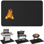 Protebox 60 x 40 inch Under Grill Mats for Outdoor Grill, Double-Sided Fireproof Deck and Patio Protector Mat, Waterproof Oil-Proof BBQ Floor Pad Indoor Fire Pit Fireplace Mat