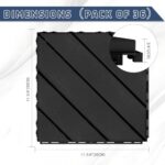 36 Pack Plastic Interlocking Deck Tiles, 36 sq.ft 12” x 12” Patio Deck Tiles Waterproof Outdoor Indoor All Weather Use, Patio Floor Decking Tiles for Pool Balcony Backyard Pathway Porch, Dark Grey - Image 6