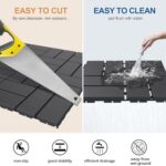 Goovilla Plastic Interlocking Deck Tiles, 9 Pack Outdoor Patio Flooring, 12"x12" Interlocking Decking Tile Outdoor All Weather Use, Waterproof Patio Pavers for Pool Balcony Backyard Porch, Dark Grey - Image 4
