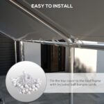 Outsunny 10' x 20' Carport Replacement Top Canopy Cover, UV Resistant and Water Resistant Car Port Portable Garage Tent Cover with Ball Bungee Cords, White, Only Cover - Image 4