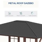 YMGSCC 10' X 12' Steel Gazebo with Waterproof Metal Roof and Wood Grain Metal Frame, Canopy Vertical for Garden, Backyard - Image 5