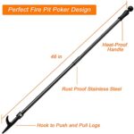 BsBsBest Fire Poker for Fire Pit, 46 Inch Extra Long Portable Campfire Poker for Fireplace, Camping, Wood Stove, Outdoor and Indoor Use, Rust Resistant Stainless Steel Black Finish - Image 4