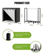 Brightown 4FT Firewood Rack Outdoor with Cover, Indoor Wood Rack for Firewood, Waterproof Fire Wood Holder Outside, Adjustable Heavy Duty Logs Stand Stacker Holder for Fireplace Patio Deck, Black - Image 3