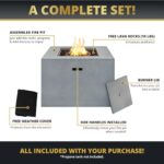 Kinger Home Kai 4-Piece Outdoor Patio Furniture Set with 32-Inch Fire Pit, Outdoor Loveseat and Stationary Chairs, Rattan Wicker, Aluminum Frame, Includes Fire Glass & Wind Guard - Image 7