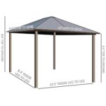 YMGSCC 10' X12' Hardtop Gazebo with Aluminum Frame,Metal Roof Gazebo Canopy W/ 2 Hooks,Curtains and Netting for Garden,Patio - Image 5