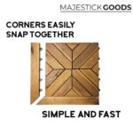 Edges for Interlocking Deck Tiles | Snap Together Edge for Wooden Flooring | Floor Decking Tile Edge - 12 x 12 Acacia Hardwood Outdoor Flooring Patio, Wooden Floor Balcony (Edge Corner 8 Pack) - Image 4