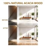 VICTORY RELAX Acacia Wood Decking Tiles 9PCS - Easy Snap Interlocking Deck Tiles for Patio Poolside Balcony Decor - All Weather Waterproof Flooring for Indoor & Outdoor (Round Joints) - Image 3