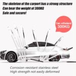 MGBIDMI Large Stainless Steel Carport, Hydraulic Folding Canopy, Heavy Duty Metal Semi Automatic Mobile Cold Proof Carport, Outdoor Retractable Shelter Car Awning,19.6x8.8x8.2ft - Image 4