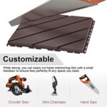 VANCASTLE Interlocking Floor Tiles, 12" x 12" Outdoor Flooring，All-Weather Waterproof Deck Tiles for Patio/Poolside/Garage/Gym, 1 Sq Ft Coverage per Tile, Easy to Install, Dark Brown/9 Pack - Image 6