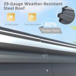 MUPATER 20' x 20' Heavy Duty Carport for Garage, Outdoor Metal Carport Canopy, Car Garage Shelter with Innovative Assembly Metal Roof and Frame for Vehicle, Boat, Truck,Grey - Image 3