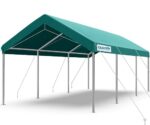 Quictent 10x20 ft Heavy Duty Carport Galvanized Car Tent Outdoor Canopy Boat Shelter with Reinforced Structure - Green