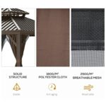 YMGSCC 12'x12' Metal Roof Gazebo Canopy with Curtains and Netting, Outdoor Hardtop Gazebo with Aluminum Frame for Backyards - Image 7