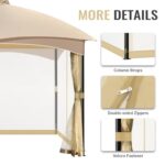 COWVIE Gazebo Replacement Netting Screen, 10' x 12' Universal Gazebo 4-Panel Mosquito Sidewalls with Double Zippers for Outdoor Patio (Only Netting) - Image 5