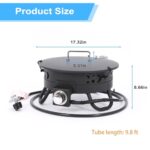 Homnso Propane Fire Pit,Gas Fire Pit,Steel Outdoor Portable Propane for Camping,Small Round Pit with Lid,Firebowl 17-Inch Diameter 58,000 BTU,Black,New Version - Image 5