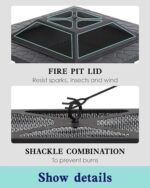 PayLessHere Outdoor Fire Pit, 32 Inch Firepit Table Metal Outdoor Fireplaces with Waterproof Cover for Outside Patio Camping and Garden - Image 4