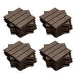 SHPAI Plastic Interlocking Deck Tiles 36 Pack, Patio Decking Tiles 12"x12" Not-Slip All Weather Use, PVC Waterproof Outdoor Flooring Pavers for Backyard, Poolside, Porch, Balcony -Brown