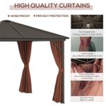 YMGSCC 10'x10' Metal Roof Gazebo Canopy with Curtains&Netting, Outdoor Hardtop Gazebo with Aluminum Frame for Garden, Patio - Image 7