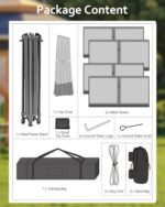 Pop Up Gazebo 13x13 ft, Outside Canopy Tent with 6 Pcs Mosquito Netting, One Push Setup for Backyard Patio Garden Activities - Khaki & Beige - Image 7