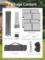 HarmonyHealth 13 x 13FT Pop Up Gazebo, Hexagonal Outdoor Canopy Shelter, Instant Patio Gazebo Tent With Mesh Netting and Strong Steel Frame for Patio Backyard Garden Wedding Party,Light Gray+Dark Gray - Image 8