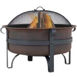 Sunnydaze 29-Inch Wood-Burning Outdoor Fire Pit - Bronze Cauldron Wood Fire Pit for Outside - Includes Poker and Spark Screen - Image 10