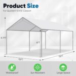 Quictent 10x15 ft Heavy Duty Car Canopy Galvanized Frame Carport Outdoor Party Tent Boat Shelter with 3 Reinforced Steel Cables - White - Image 6