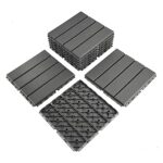 9 sq. ft Plastic Interlocking Deck Tiles, 9 Pack Patio Deck Tiles, 12"x12" Waterproof Outdoor Flooring All Weather Use, Patio Floor Decking for Porch Poolside Balcony Backyard, Grey