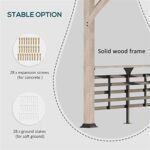 YMGSCC 11' x 11' Outdoor Barbecue Gazebo Awning with bar Metal Acrylic Combination roof, Solid Wood Frame Gazebo - Image 8